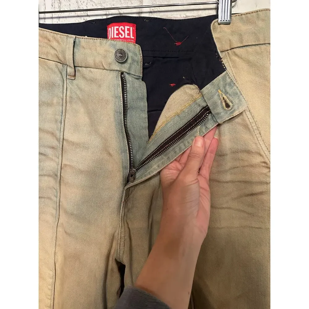 Diesel D-Chino-Work Relaxed Jeans 0jgas Men size 29 Dusty Blue Straight leg